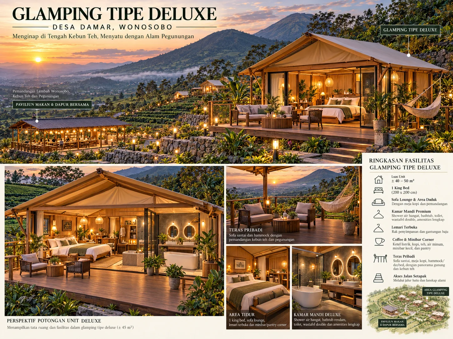 Ilustrasi konsep Glamping Deluxe