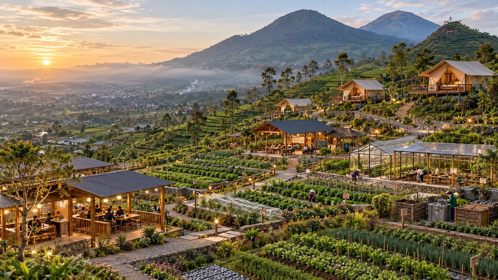 Visualisasi edu farm glamping Damar View